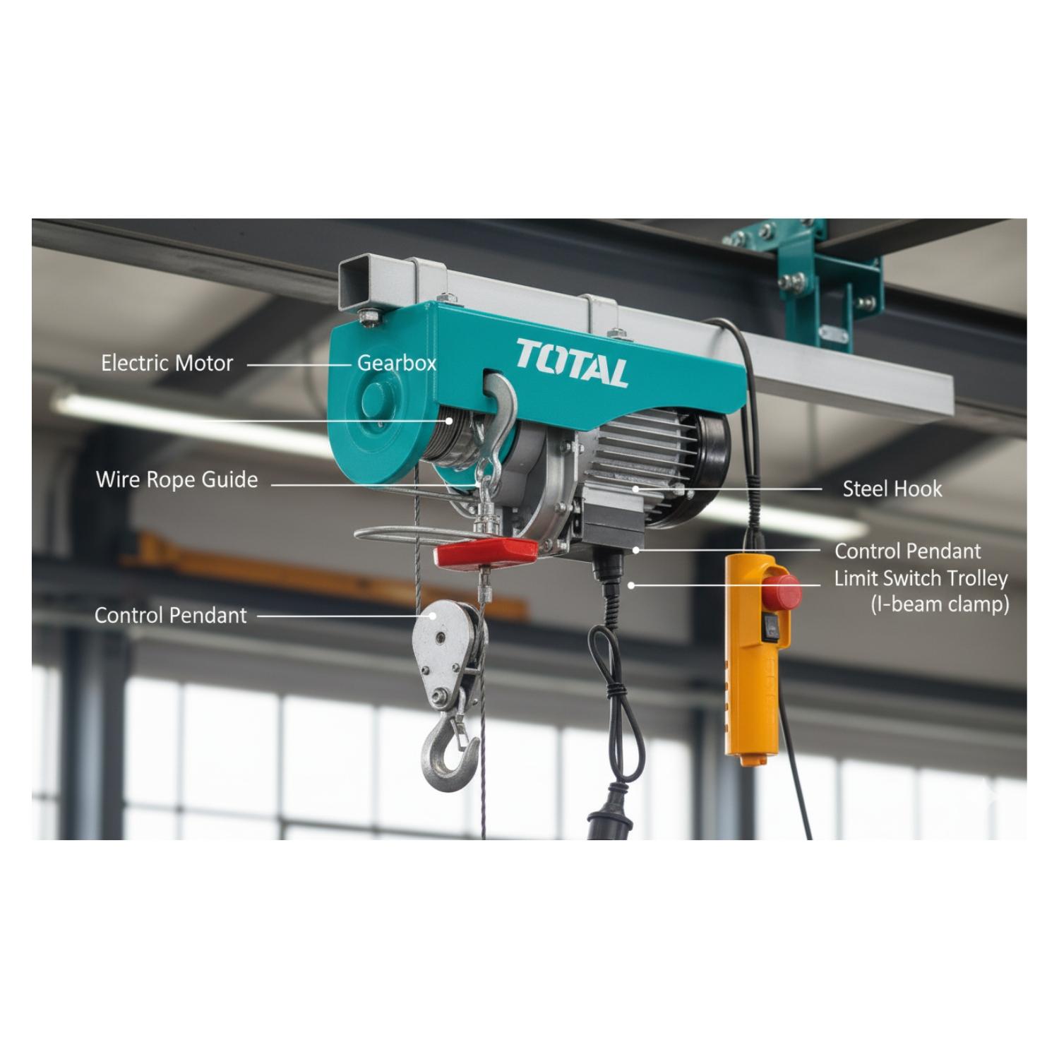 TECLE ELECTRICO SOPORTA 500KG 900W TOTAL - 4
