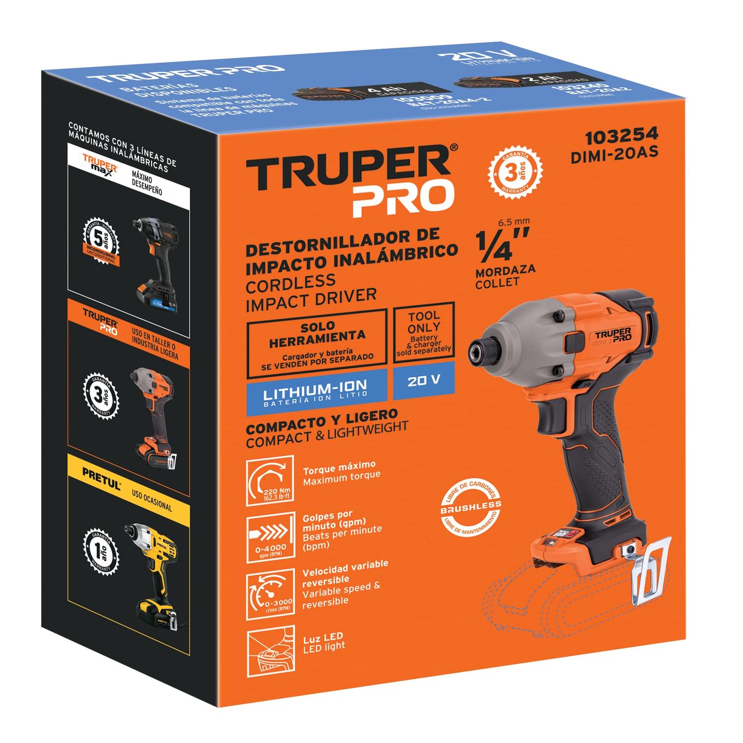 ATORNILLADOR DE IMPACTO 20V (SOLO CABEZAL) TRUPER 103254 - 8