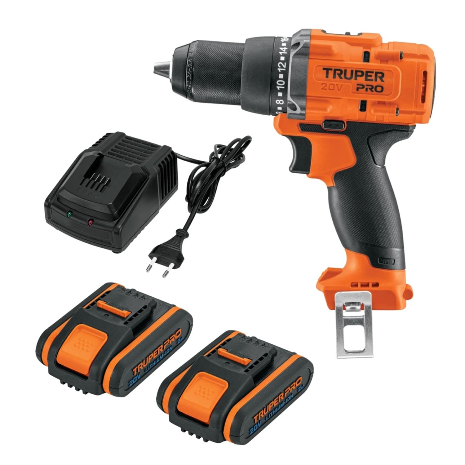 TALADRO ATORNILLADOR 20V + 2 BATERIAS 2AH + CARGADOR TRUPER - 1