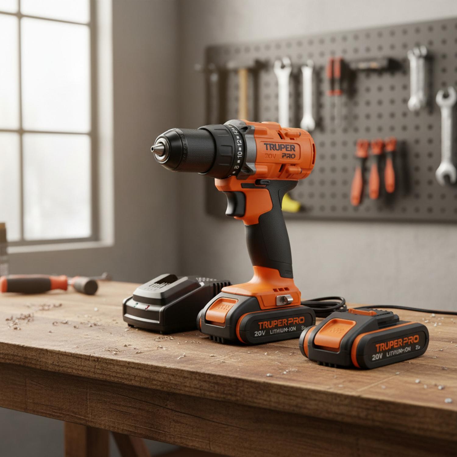TALADRO ATORNILLADOR 20V + 2 BATERIAS 2AH + CARGADOR TRUPER - 2