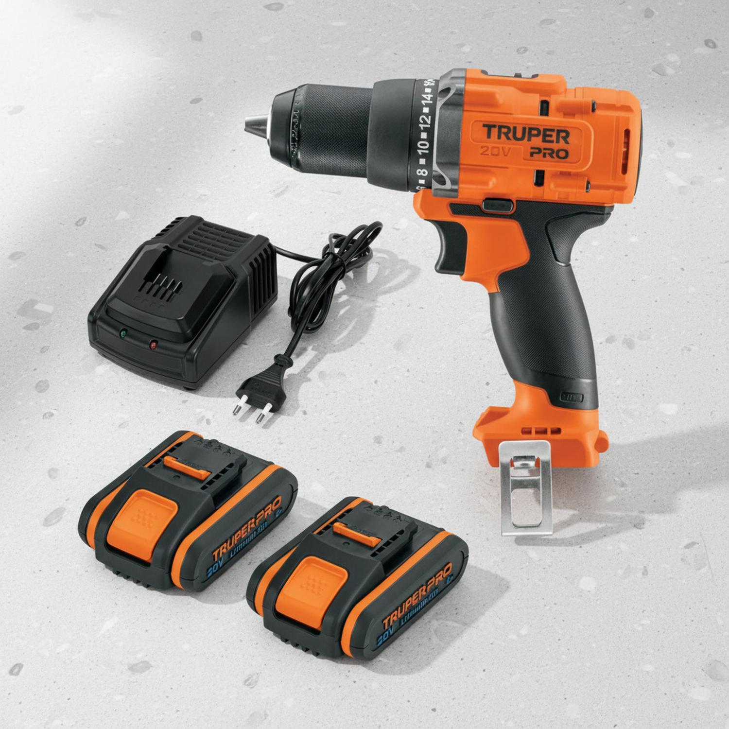 TALADRO ATORNILLADOR 20V + 2 BATERIAS 2AH + CARGADOR TRUPER - 7