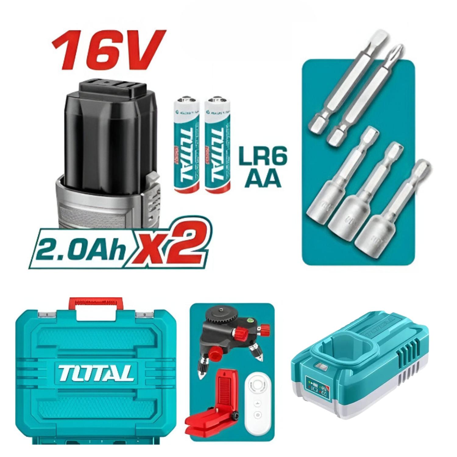 NIVEL LASER 12 LINEAS + ATORNILLADOR DE IMPACTO Y MEDIDOR LASER TOTAL - 5