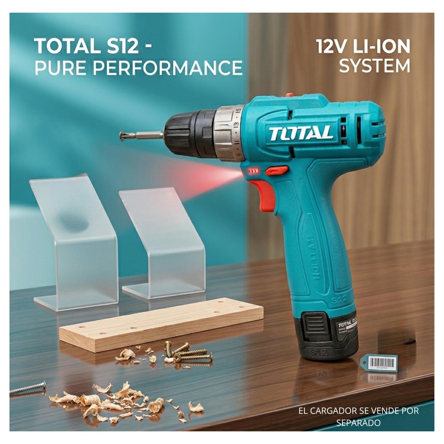 TALADRO ATORNILLADOR 12V + BATERIA TIPO C TOTAL - 3