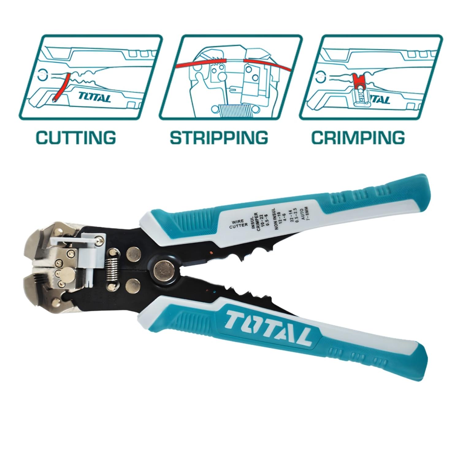 ALICATE PELACABLE AUTOMATICO 3 EN 1 TOTAL - 4