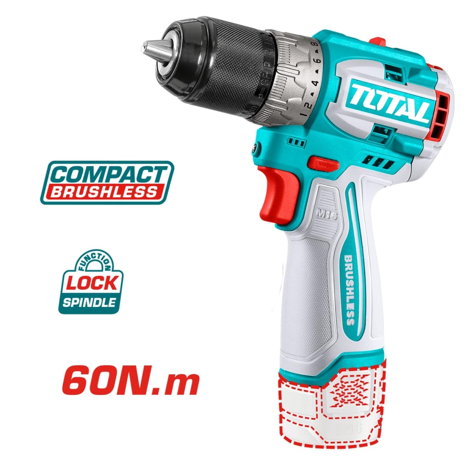 COMBO 3 EN 1 TALADRO ATORNILLADOR 60NM + BATIDORAS 16V TOTAL - 6