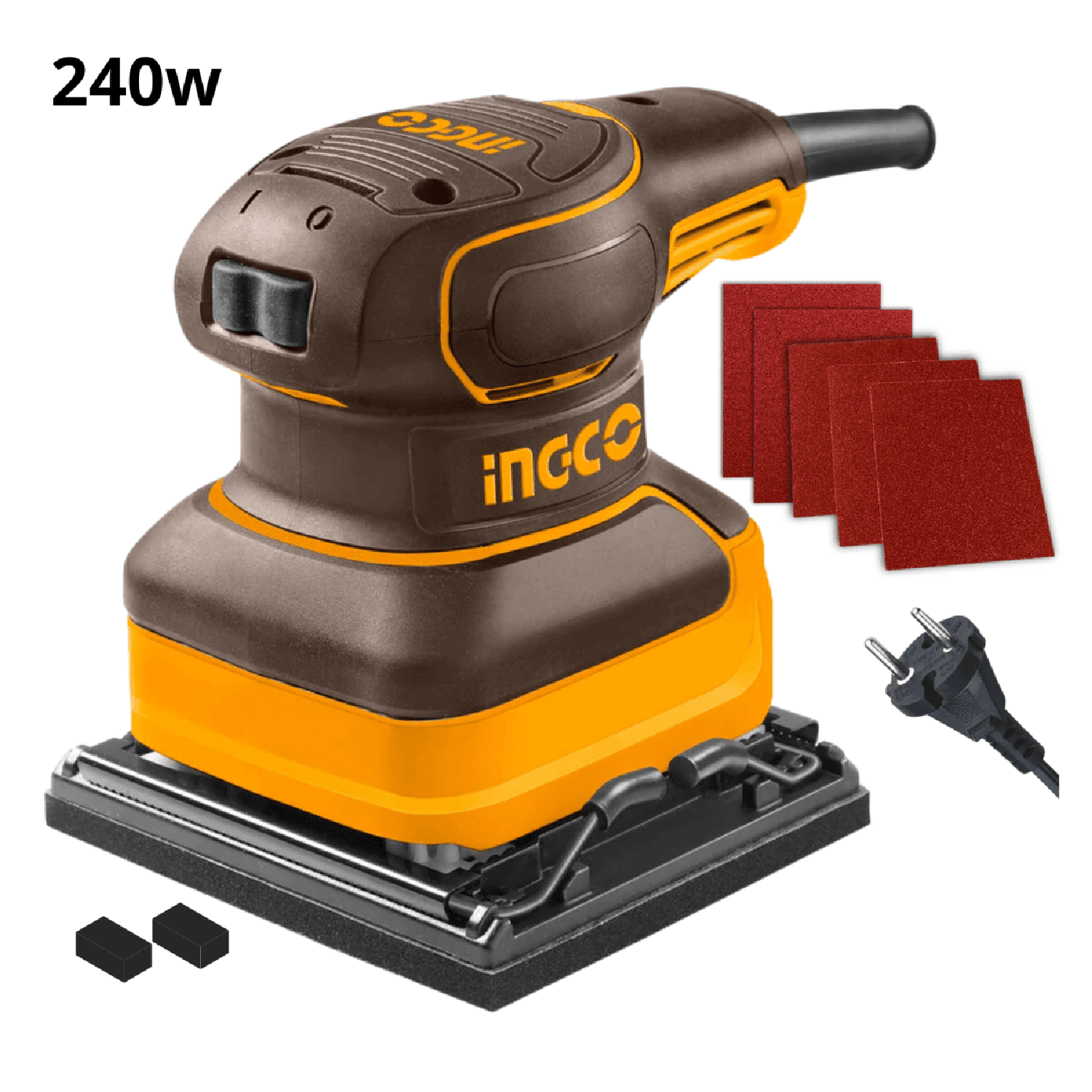 LIJADORA DE PARED Y TECHO 1050W + LIJADORA ORBITAL Y TALADRO PERCUTOR INGCO - 9