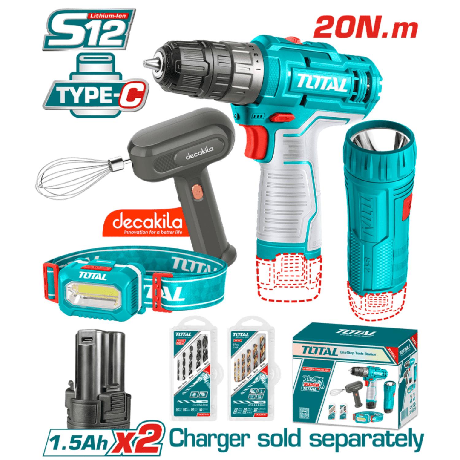 SIERRA INGLETEADORA 1800W 10'+ TALADRO 12V + LINTERNA TOTAL - 5