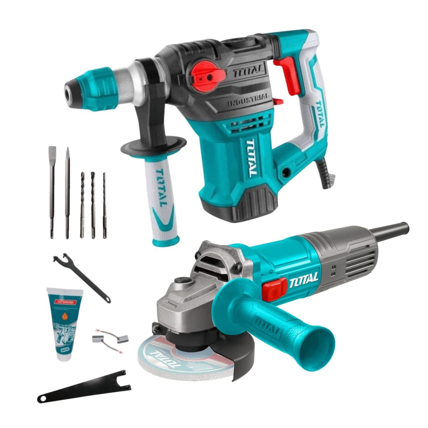 ROTOMARTILLO SDS PLUS 1500W + AMOLADORA 900W TOTAL - 1