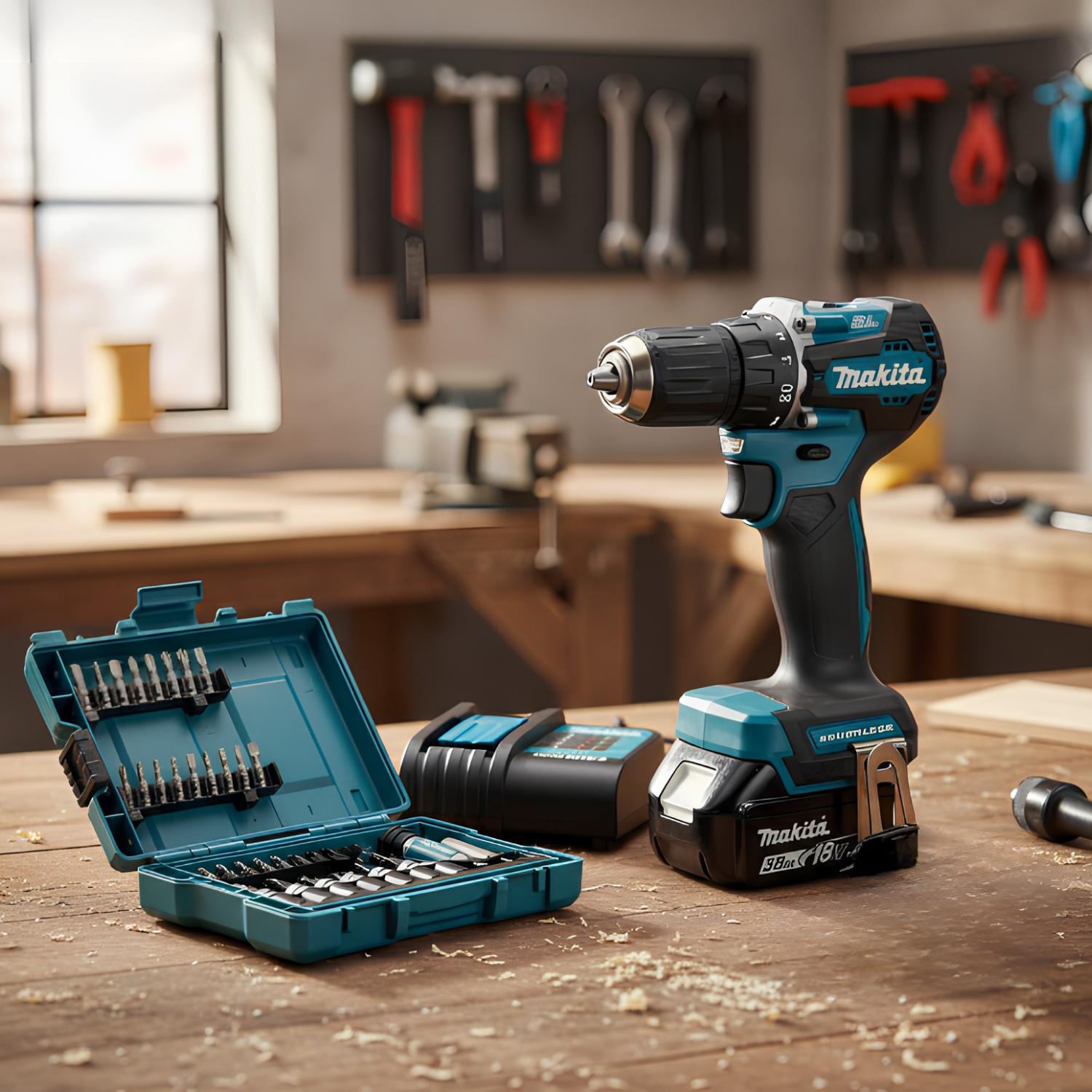 TALADRO PERCUTOR 18V + BATERIA 3AH + 29 ACCESORIOS MAKITA - 2