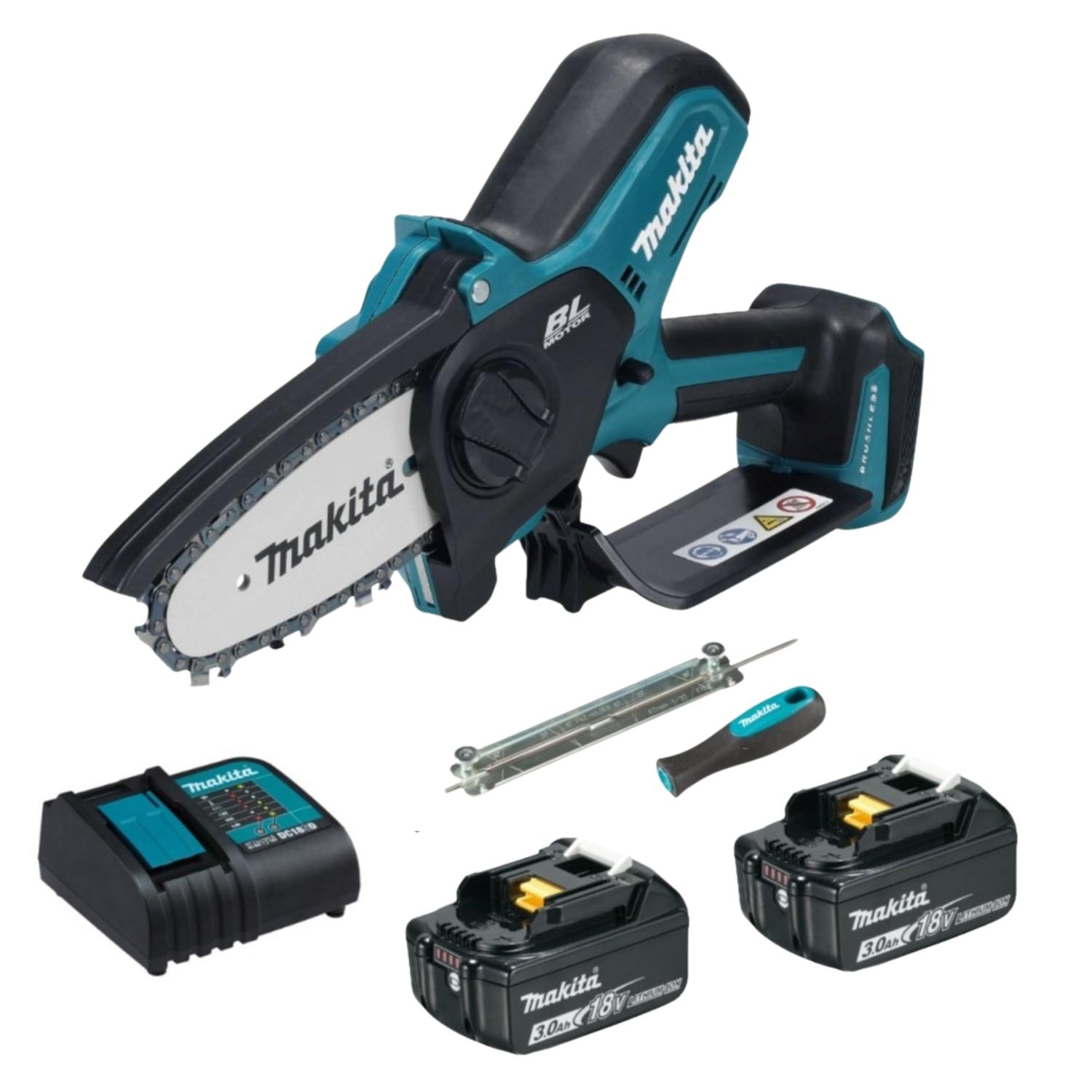 MOTOSIERRA 4' 18V LXT + 2 BATERIAS 3AH + CARGADOR MAKITA - 1