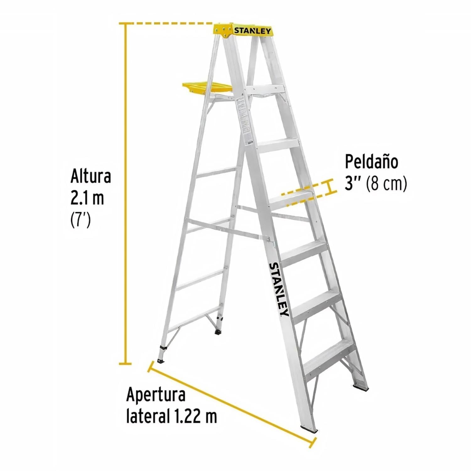 ESCALERA TIPO TIJERA DE ALUMINIO 6 PELDAÑOS STANLEY - 5