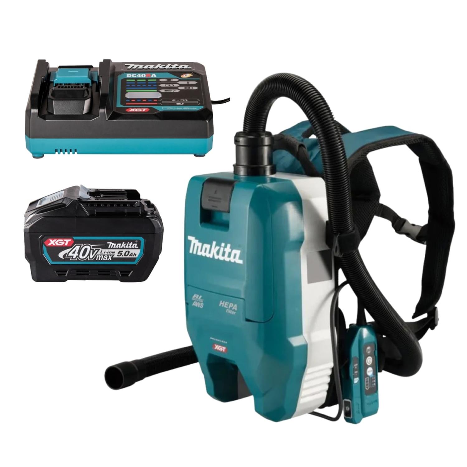 ASPIRADORA DE MOCHILA 40V XGT 18KPA + BATERIA 5AH MAKITA - 1
