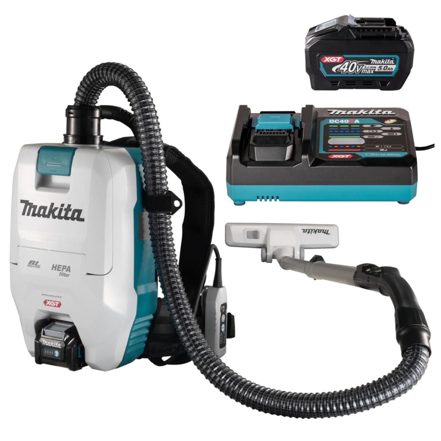 ASPIRADORA DE MOCHILA 40V XGT 18KPA + BATERIA 5AH MAKITA - 1