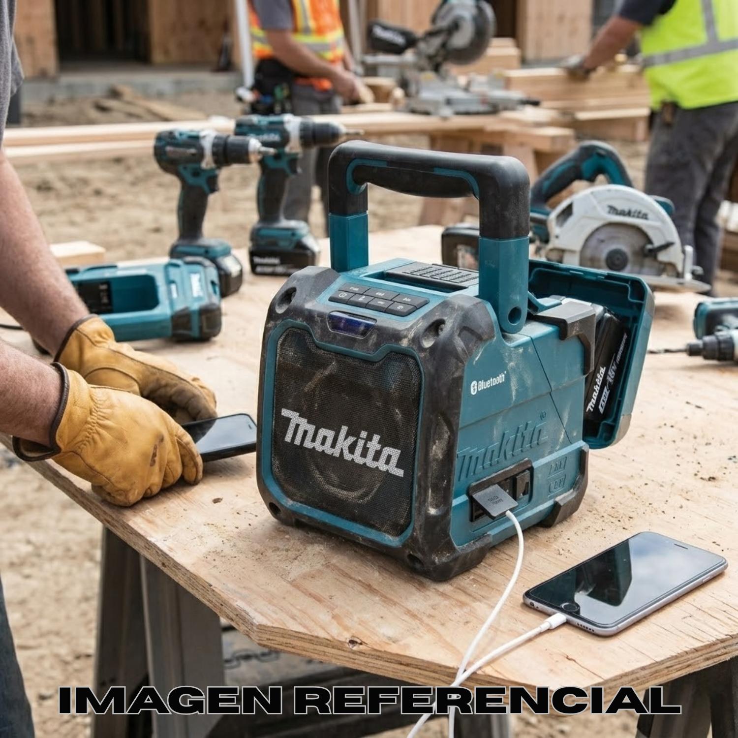 PARLANTE BUETOOTH 12V 18V XPT USB AUX BARETOOL MAKITA - 3