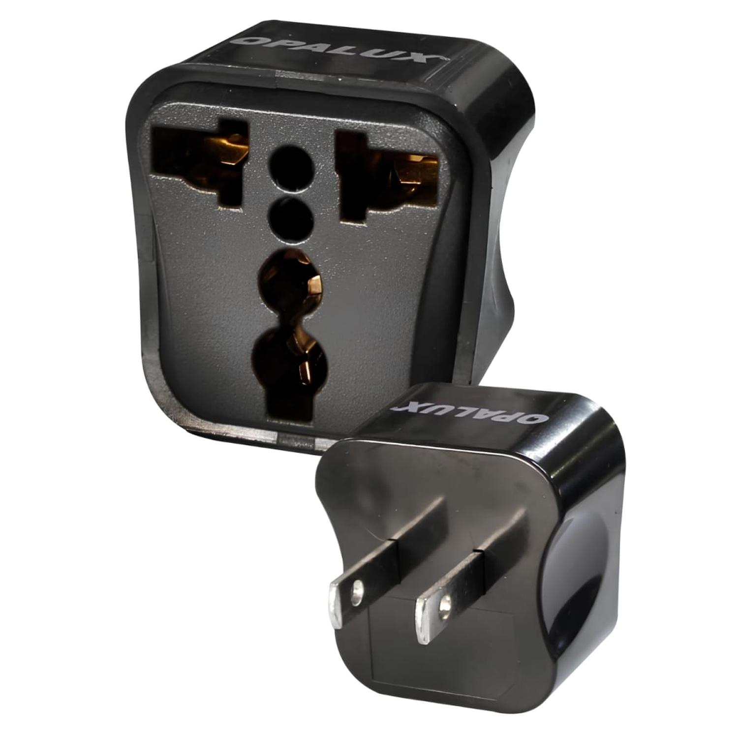ADAPTADOR ENCHUFE UNIVERSAL COLOR NEGRO OPALUX - 1