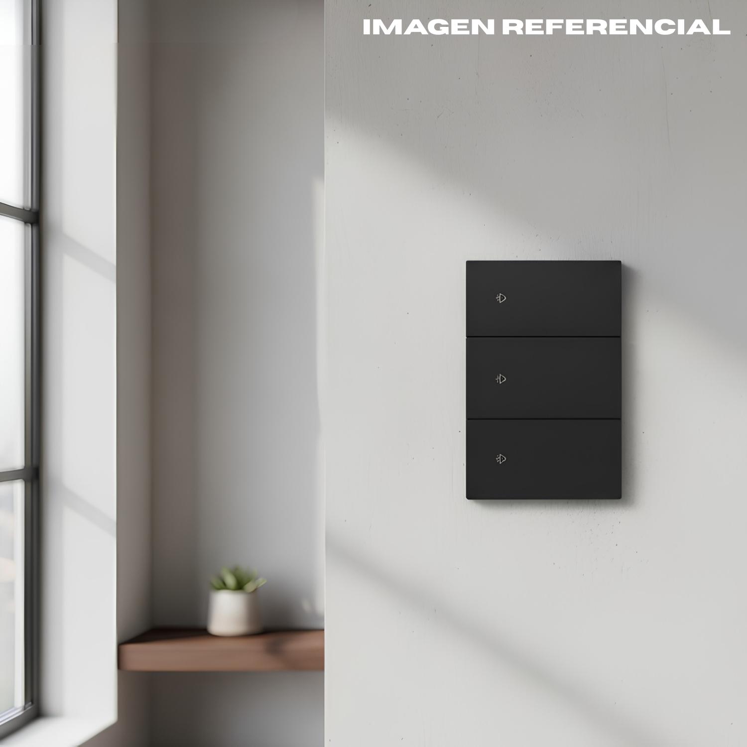 INTERRUPTOR TRIPLE INTELIGENTE SMART WIFI COLOR NEGRO OPALUX - 2