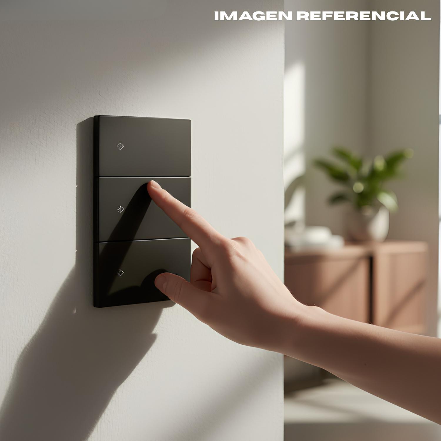 INTERRUPTOR TRIPLE INTELIGENTE SMART WIFI COLOR NEGRO OPALUX - 3