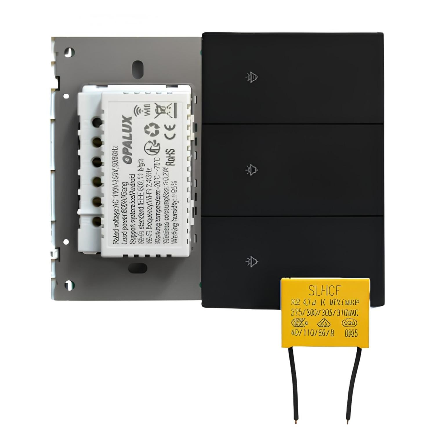 INTERRUPTOR TRIPLE INTELIGENTE SMART WIFI COLOR NEGRO OPALUX - 5