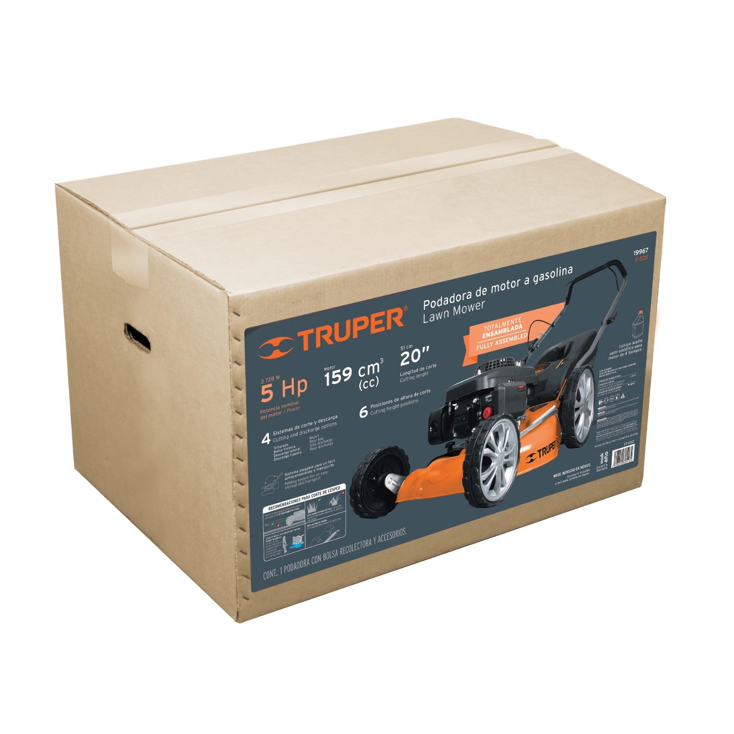 PODADORA CON MOTOR A GASOLINA DE 5 HP 20' DE CORTE TRUPER - 8