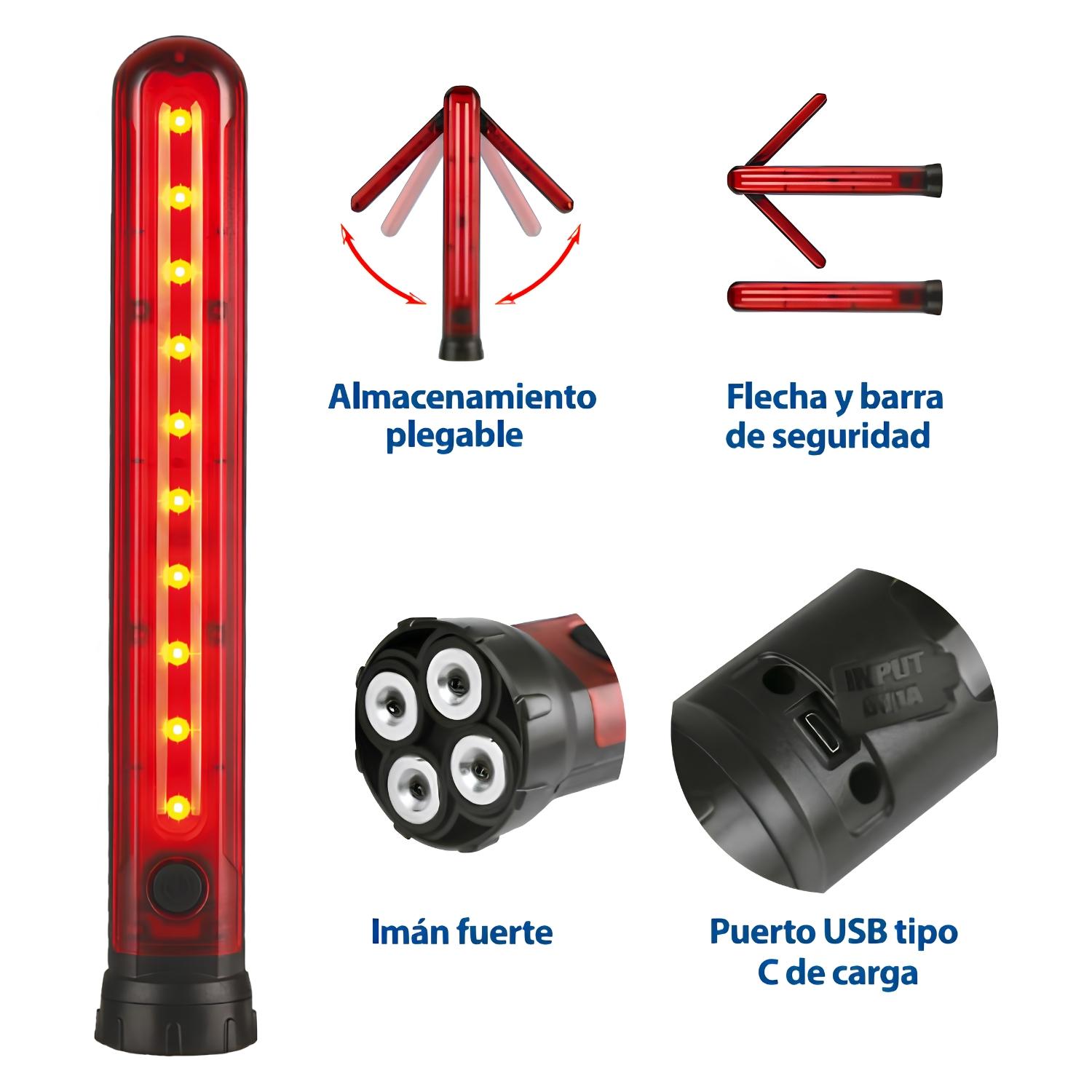 BARRA Y FLECHA DE SEÑALIZACIÓN PLEGABLE CON IMÁN 3W OPALUX - 5
