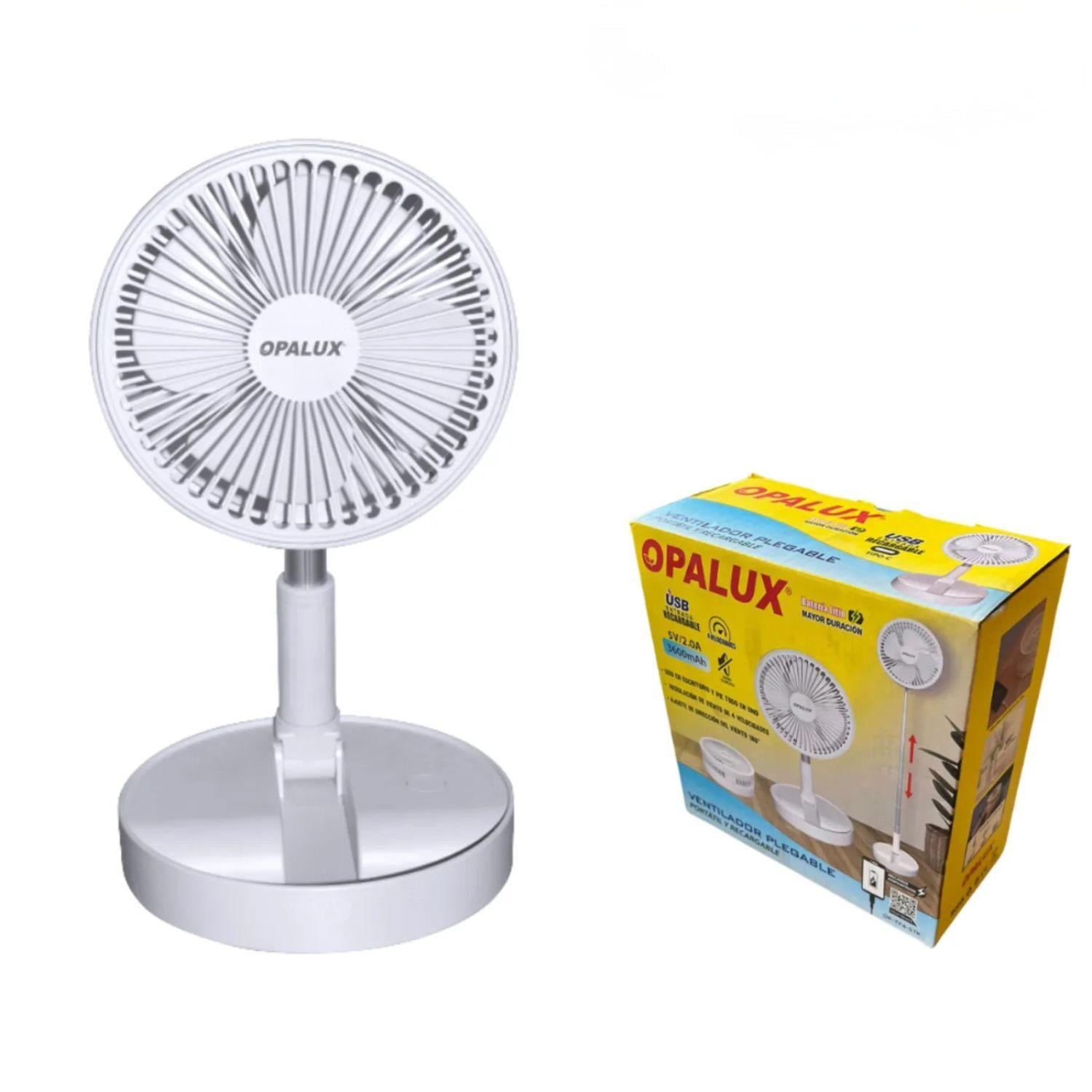 VENTILADOR PLEGABLE EXTENSIBLE 84 CM RECARGABLE OPALUX - 5