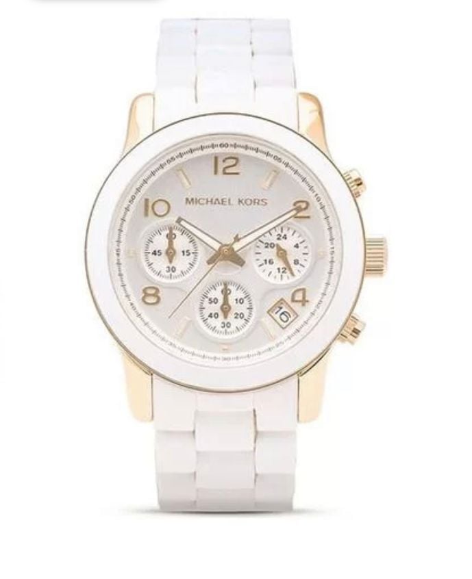 RELOJ MICHAEL KORS MUJER ANÁLOGO RUNAWAY BLANCO DORADO - 1