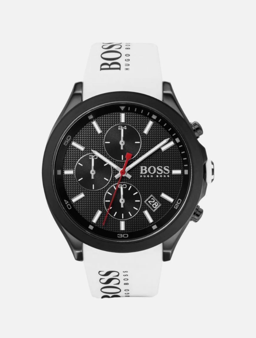 RELOJ HUGO BOSS HOMBRE ANÁLOGO VELOCITY BLANCO NEGRO - 1