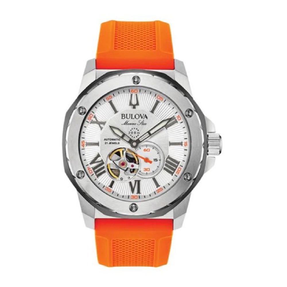 RELOJ BULOVA MARINE STAR AUTOMATICO NARANJA - 1