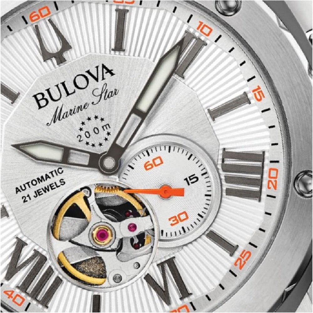 RELOJ BULOVA MARINE STAR AUTOMATICO NARANJA - 6