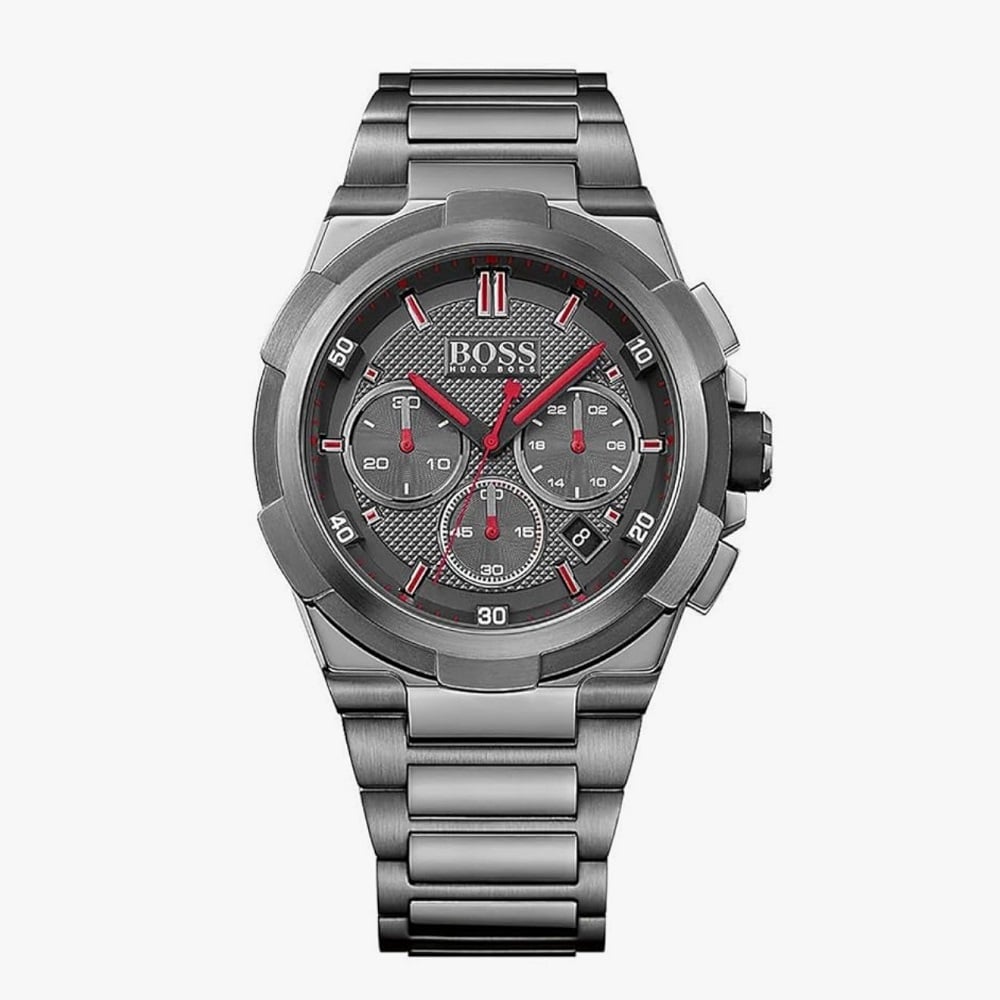 RELOJ HUGO BOSS SUPERNOVA ACERO DIALES ROJO - 1