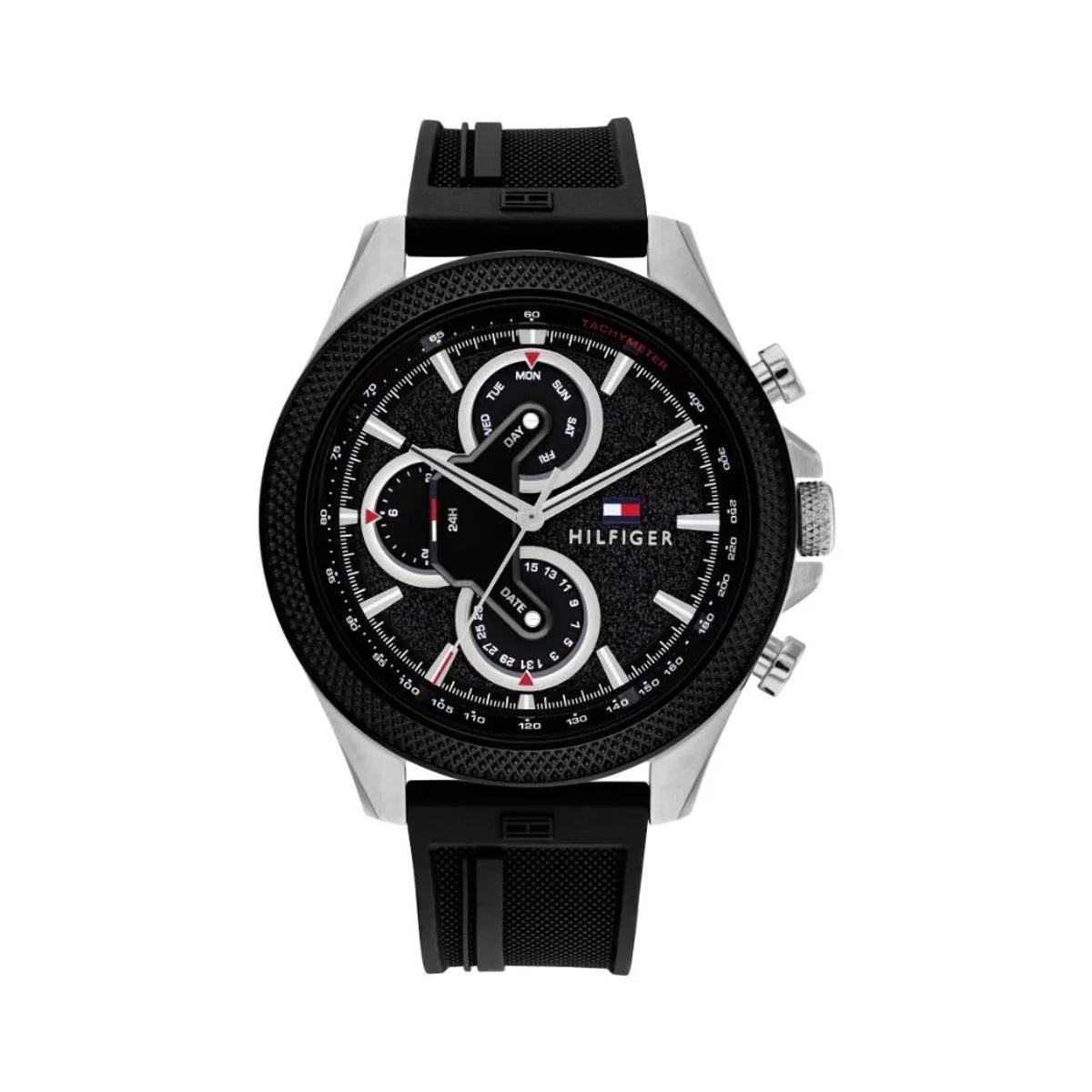 RELOJ TOMMY HILFIGER CLARK NEGRO SILICONA - 1