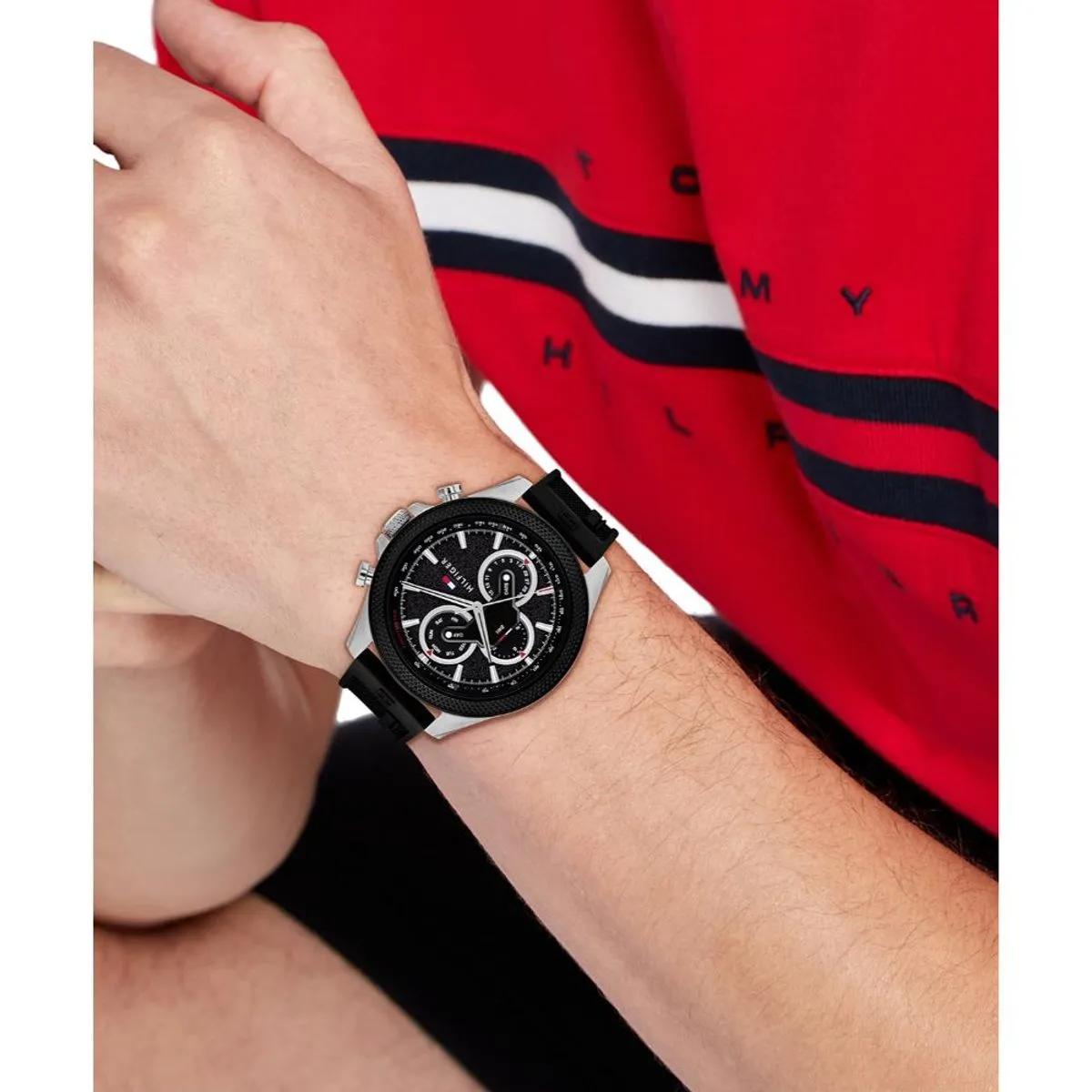 RELOJ TOMMY HILFIGER CLARK NEGRO SILICONA - 4