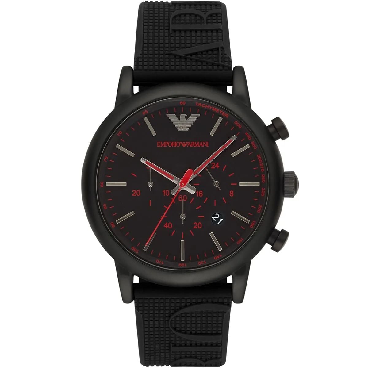 RELOJ EMPORIO ARMANI NEGRO CORREA DE SILICONA - 1