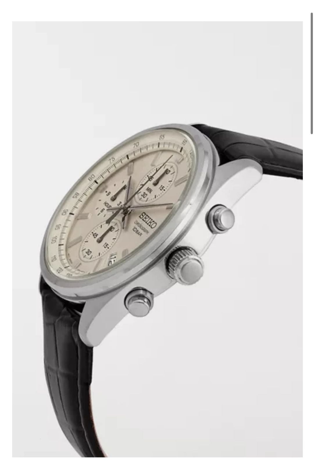 RELOJ SEIKO CHRONO CORREA CUERO CARATURA CHAMPAN - 2
