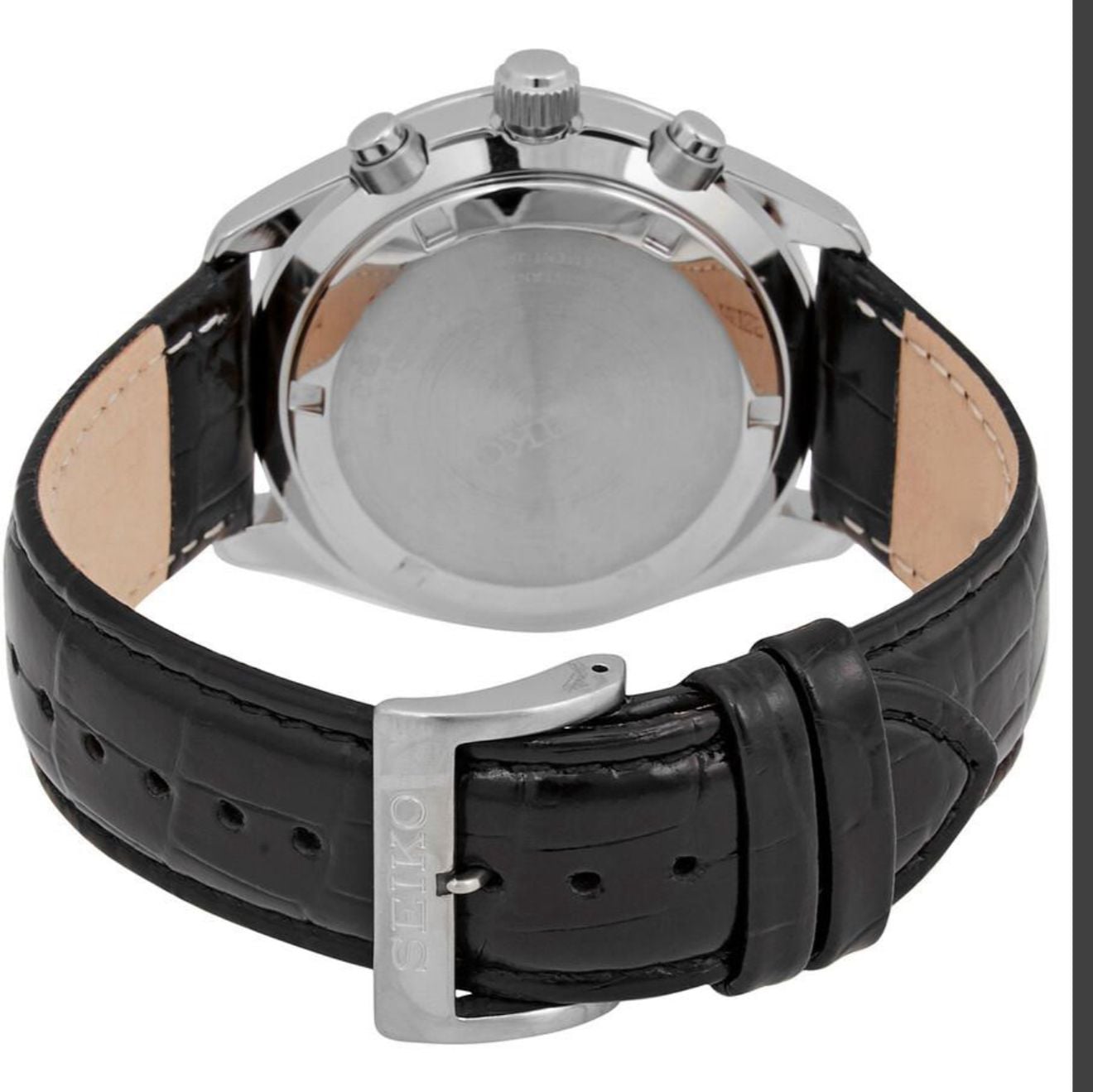 RELOJ SEIKO CHRONO CORREA CUERO CARATURA CHAMPAN - 4