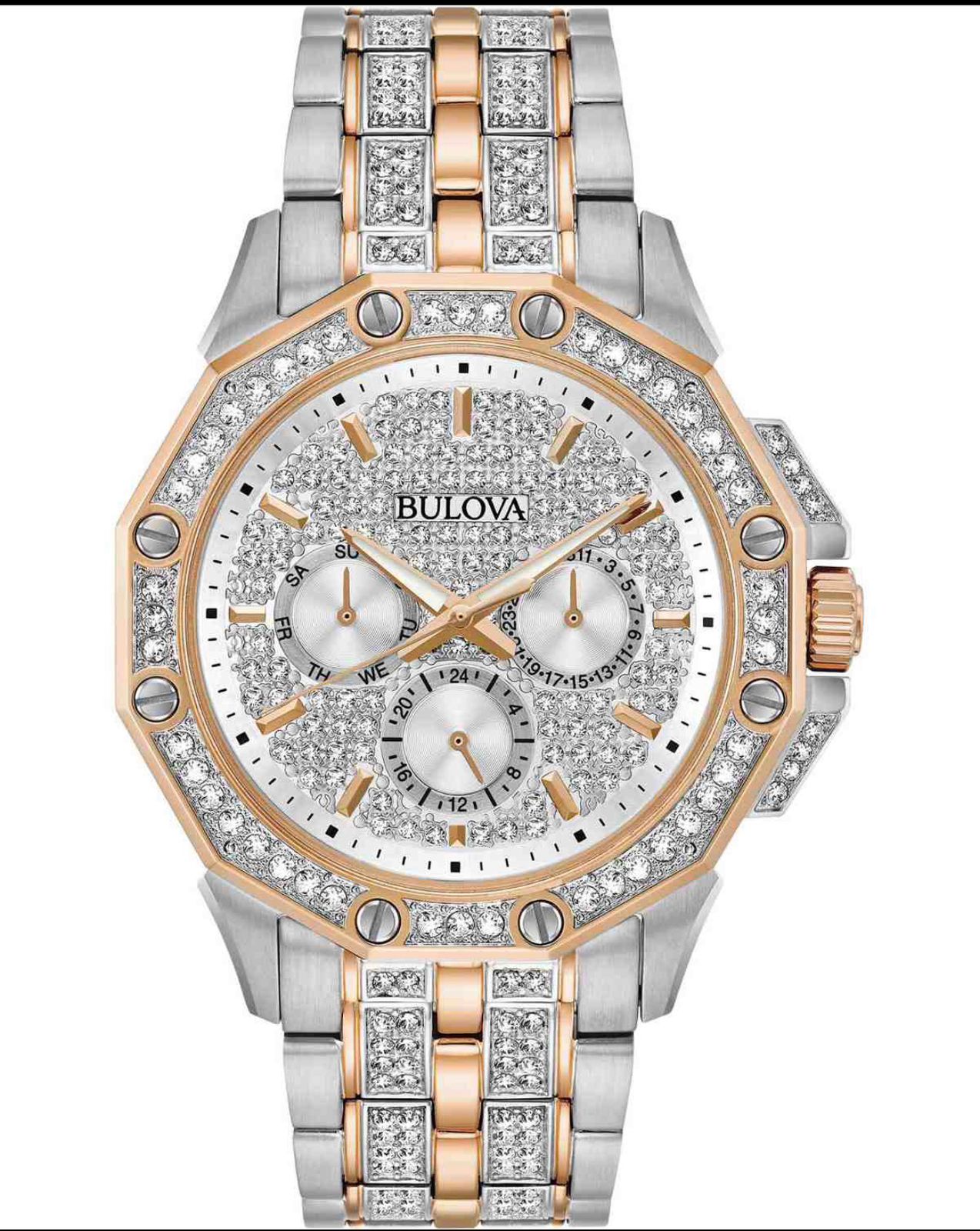 RELOJ BULOVA OCTAVA PLATEADO CON ORO ROSA - 1