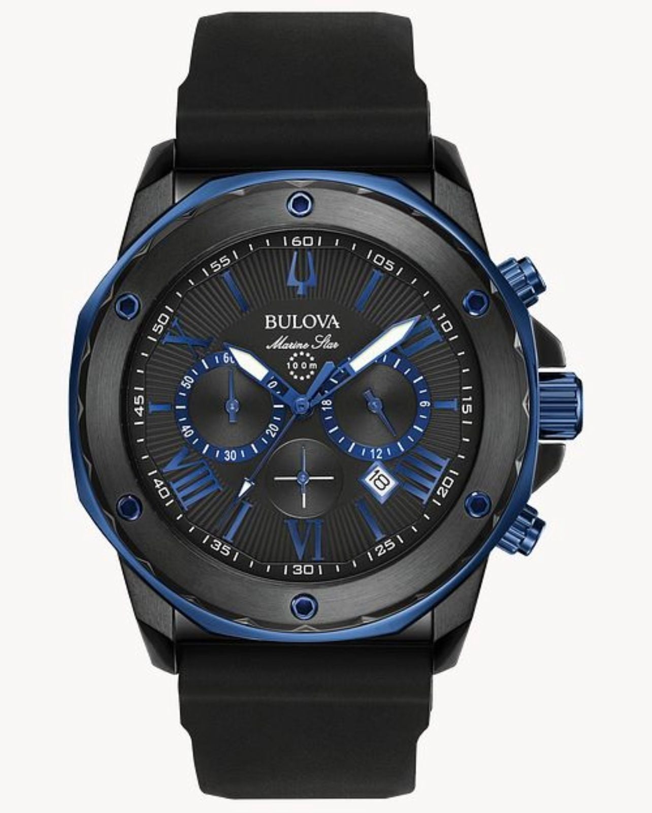 RELOJ BULOVA MARINE STAR CRONOGRAFO NEGRO CON AZUL ELECTRICO - 1