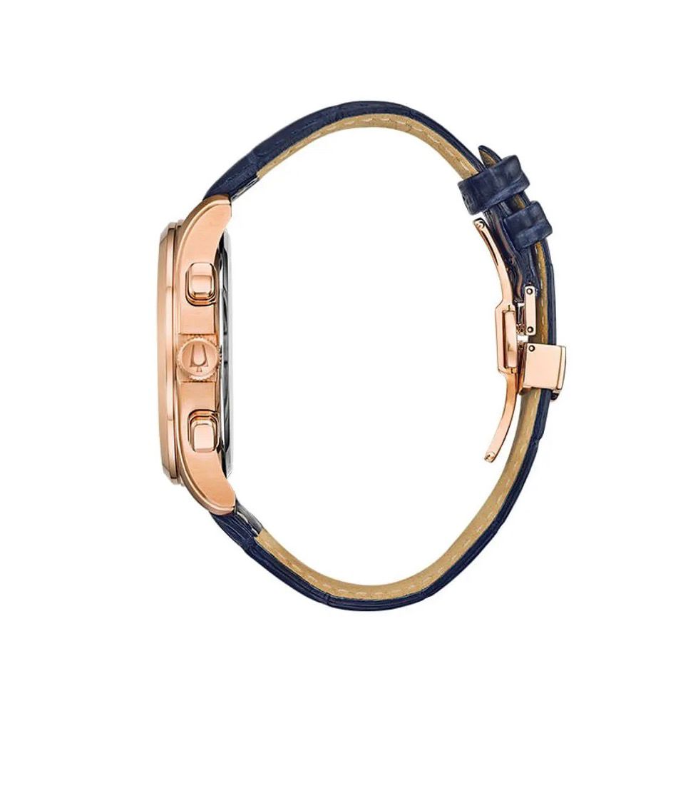 RELOJ BULOVA WILTON CRONOGRAFO ORO ROSA Y AZUL - 2