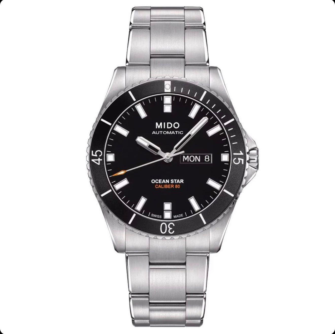 RELOJ MIDO OCEAN STAR CAPTIAN AUTOMATICO FONDO NEGRO DIVER - 1