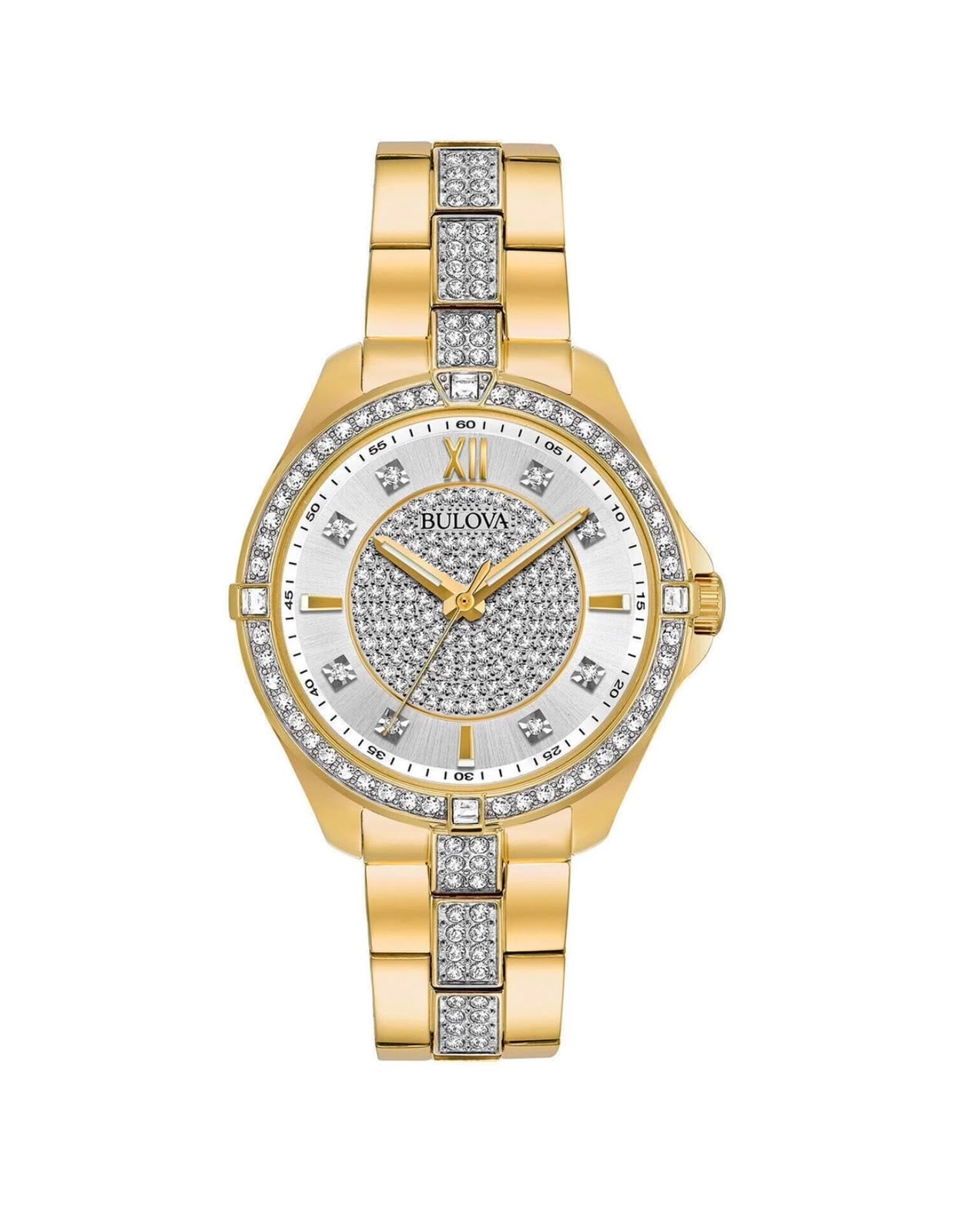 RELOJ BULOVA CRYSTAL DAMA DORADO - 1