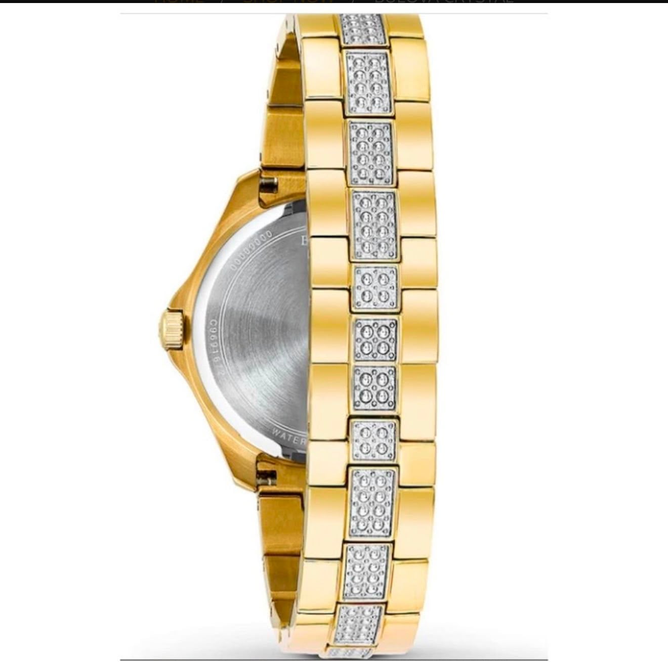 RELOJ BULOVA CRYSTAL DAMA DORADO - 2
