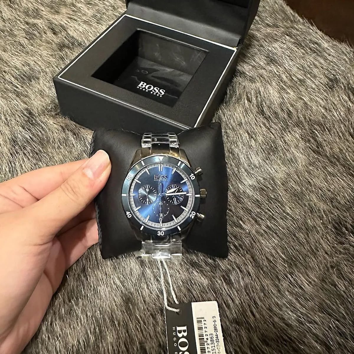 RELOJ HUGO BOSS SANTIAGO COLOR ACERO BISEL Y CARATULA AZUL - 5