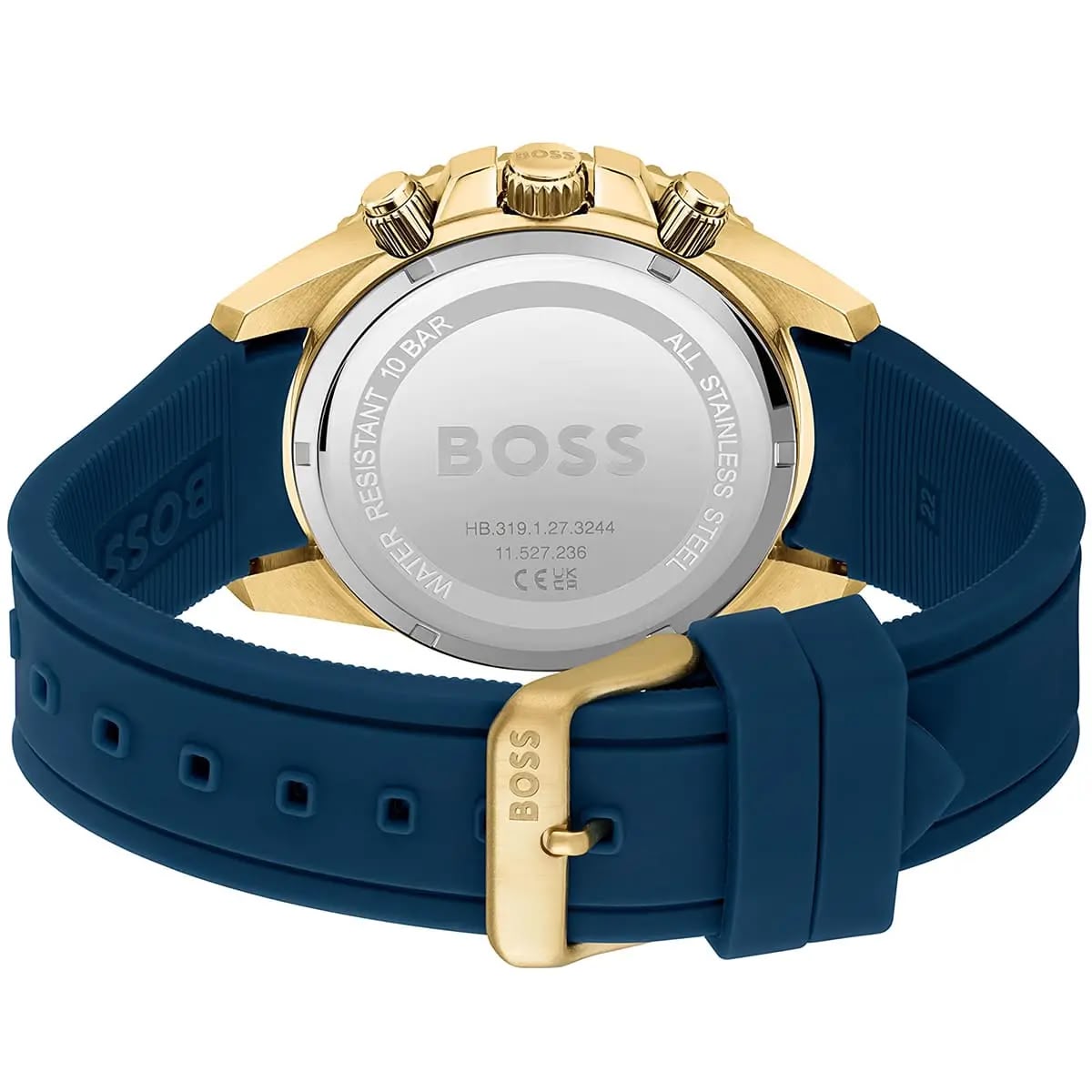 RELOJ HUGO BOSS ADMIRAL CORREA AZUL CAJA DORADA CRONOGRAFO - 3