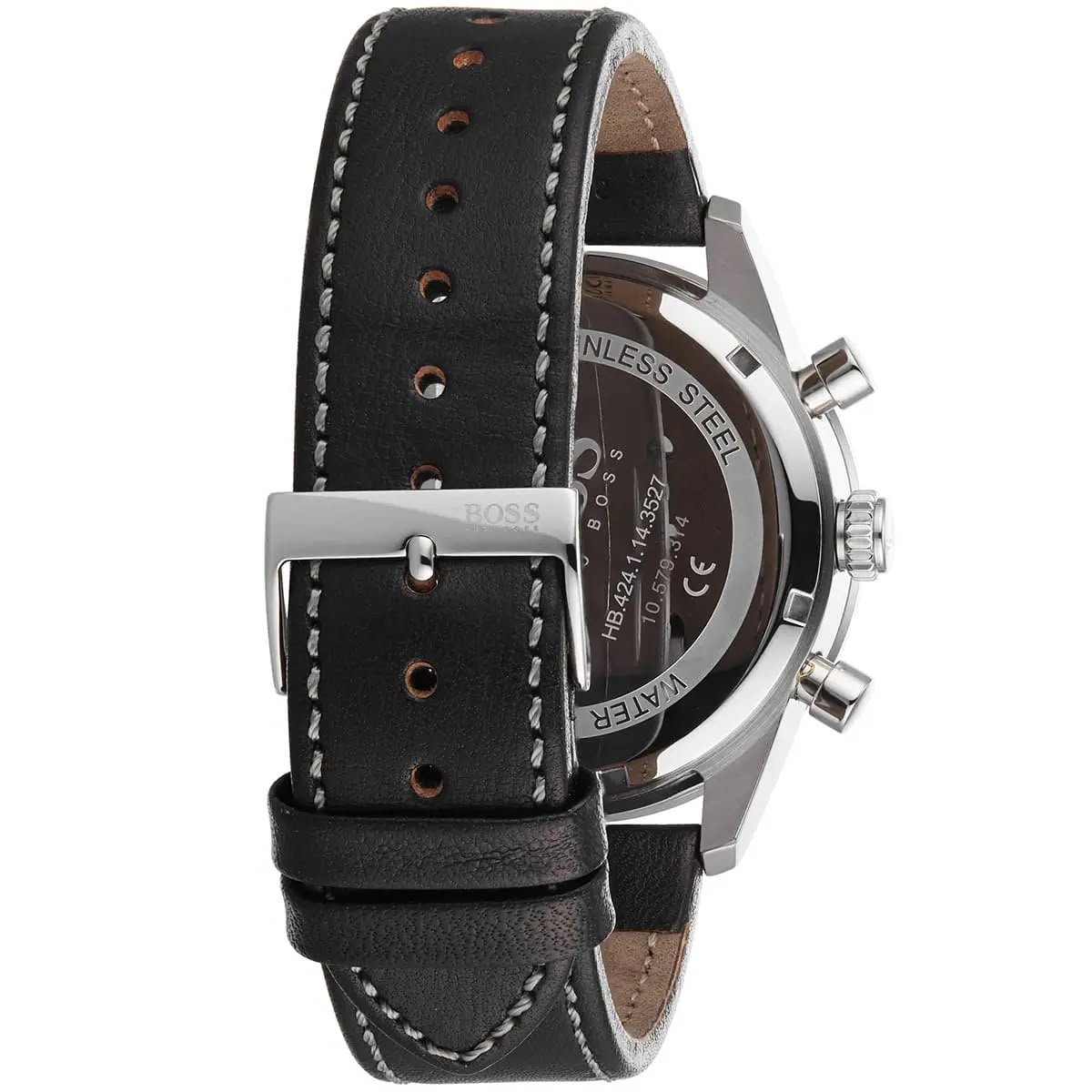 RELOJ HUGO BOSS PILOT CORREA CUERO NEGRO CRONOGRAFO - 8
