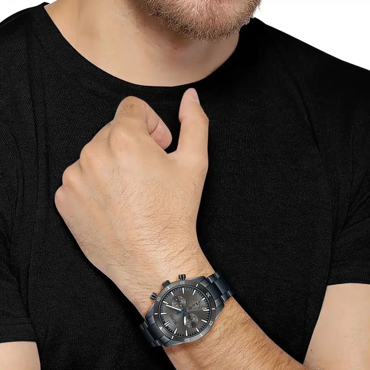 RELOJ HUGO BOSS SANTI AZUL ACERO CRONOGRAFO - 4