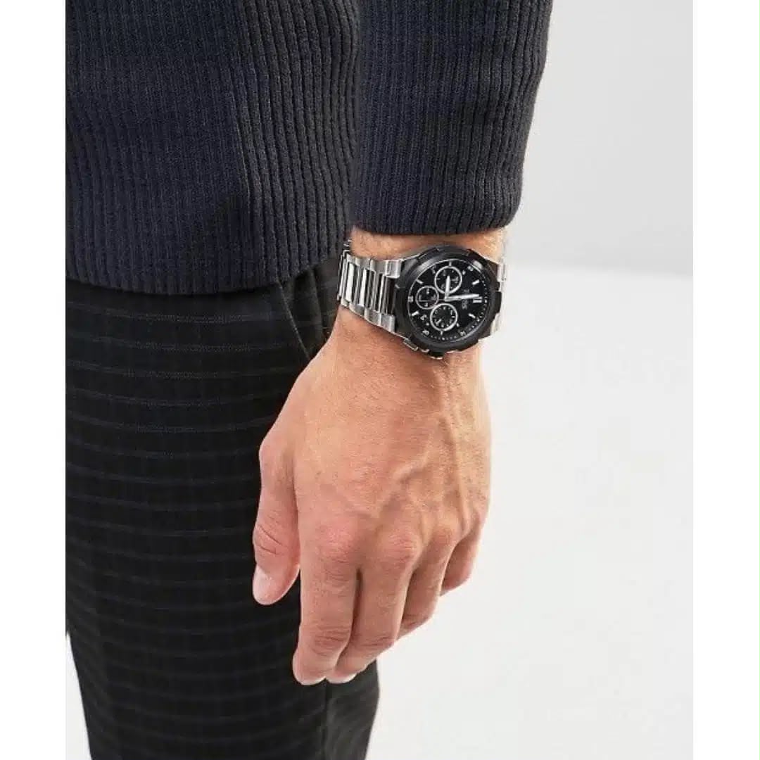 RELOJ HUGO BOSS SUPERNOVA CRONOGRAFO PLATEADO CARATULA NEGRA - 6