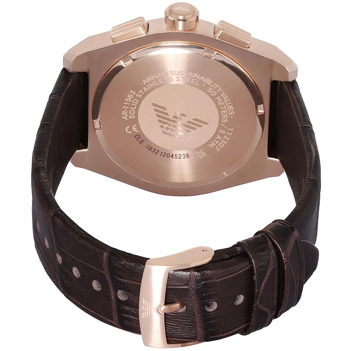 RELOJ EMPORIO ARMANI FEDERICO CORREA CUERO ORO ROSA - 6