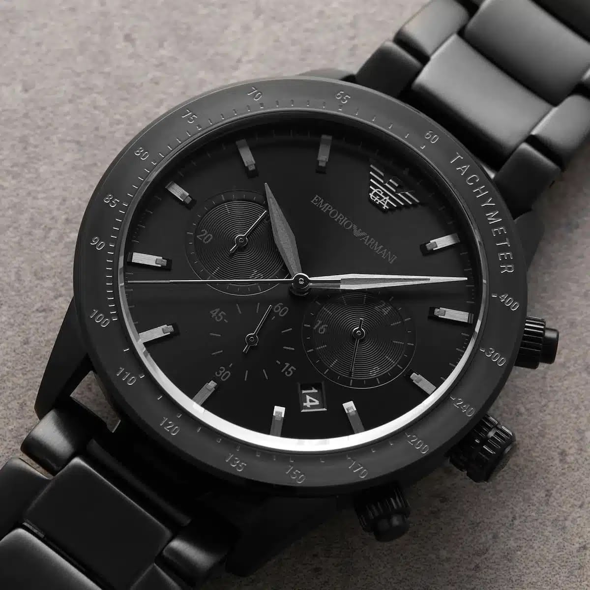 RELOJ EMPORIO ARMANI MARIO NEGRO CRONOGRAFO - 8