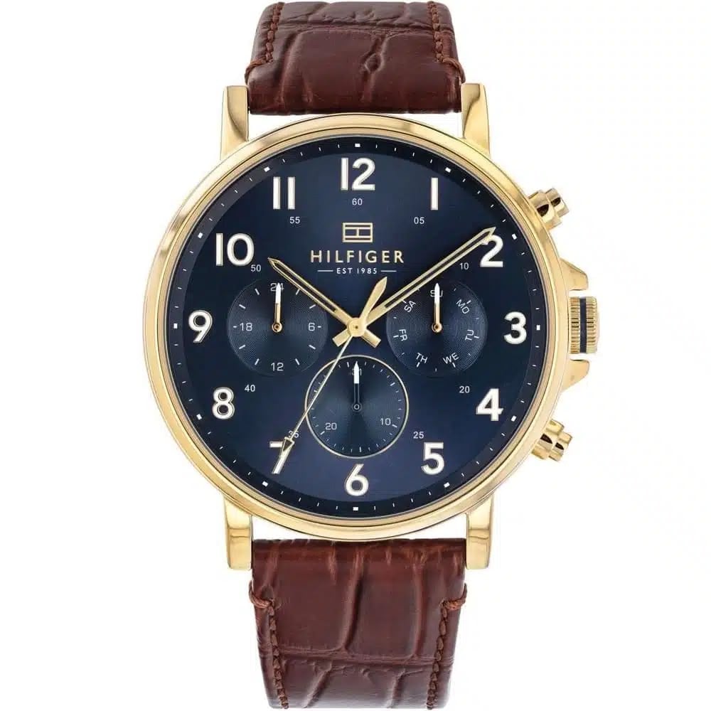 RELOJ TOMMY HIHLIGER DANIEL CORREA DE CUERO DORADO - 1