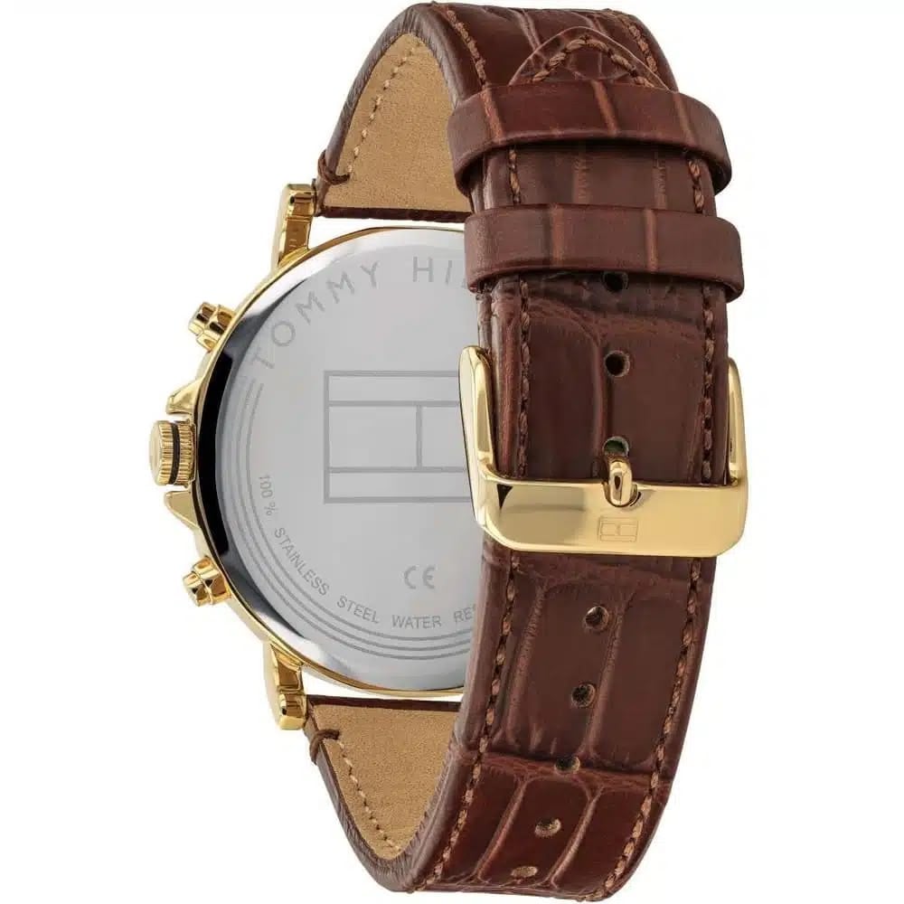 RELOJ TOMMY HIHLIGER DANIEL CORREA DE CUERO DORADO - 3